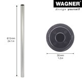 thumbnail of WAGNER Möbelbein/Systemrohr TENO - Ø 30 x 613 mm, individuell kombinierbar, Edelstahl-Optik, Tragkraft 50 kg - 12116201