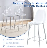 thumbnail of Barhocker Kunststoff Transparent mit silberfarbenem Metallgestell, mit Fußstütze