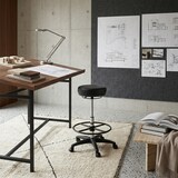 thumbnail of Arbeitshocker ROLAND Schwarz Rund Sitzhocker Rollen gebremst Arbeitsstuhl 120KG Hocker