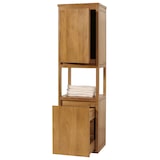 thumbnail of Teak-Hochschrank HWC-M71, Badschrank Badregal Badezimmer, hochwertiges B-Grade-Teak (Kernholz, 20-30 Jahre), 141x41x36cm