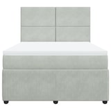 thumbnail of vidaXL Boxspringbett mit Matratze Hellgrau 140x200 cm Samt