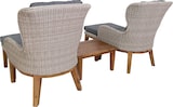 thumbnail of Tarrington House Set relax Kambuku, 2 persone, legno d'acacia/ PE rattan/ alluminio, 2 x poltrona, 2 x poggiapiedi, 1x tavolino, marrone / grigio
