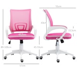 thumbnail of HOMCOM silla de oficina de malla silla de escritorio giratoria con altura ajustable función de basculante y reposabrazos carga 120 kg rosa