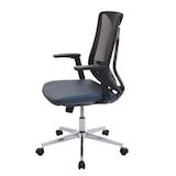 thumbnail of Silla de oficina HWC-J53, silla giratoria silla de escritorio, ergonómica imitación cuero ~ azul-gris