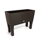 thumbnail of Prosperplast - Rechteckige hohe Pflanzgefäß-Jardiniere 30L mit Selbstbewässerung, Farbe Dunkelocker, 60 x 25 x 46 cm, mit Beinen