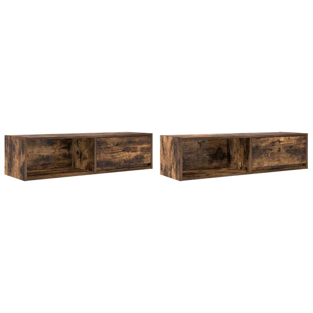 vidaXL TV-Schränke 2 Stk. Räuchereiche 100x31x25,5 cm Holzwerkstoff