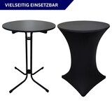 thumbnail of CHEFGASTRO Stehtisch mit Hussen klappbar Rund Rund HxØ 110x80cm Bistrotisch Stahl MDF-Platte mit Edelstahlbeschichtung Schwarz wetterfest Gartentisch