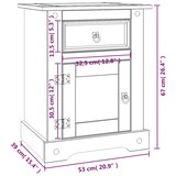 thumbnail of Table de chevet Gamme Corona pin mexicain Blanc 53x39x67 cm