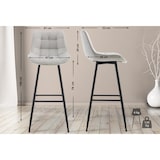 thumbnail of Set de 2 Taburetes de bar Dartford Gris/Terciopelo