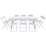 thumbnail of Mesa de una pieza y sillas plegables de 10 plazas 200cm HDPE - Oviala
