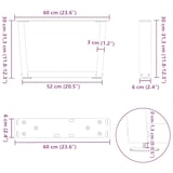 thumbnail of vidaXL Couchtischbeine V-Form 2 Stück Naturstahl 60x(30-31,3) cm Stahl