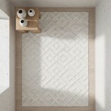 thumbnail of Teppich Wohnzimmer 3D Geometrisch Modern Waschbar Strapazierfähig Esszimmer OEKO-TEX Creme 60x110 cm Gekettelt – GENF von Kadima Design