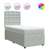 thumbnail of vidaXL Boxspringbett mit Matratze Hellgrau 90x200 cm Samt