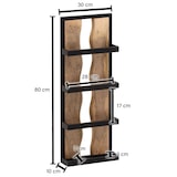 thumbnail of Wandregal 30x80x10 cm Mango Massivholz / Metall Hängeregal Industrial, Design Schweberegal Rechteckig, Regal Hängend Wohnzimmer, Holzregal Wand mit 4