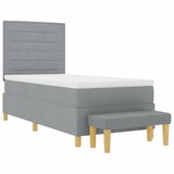 thumbnail of vidaXL Boxspringbett mit Kopfteil Hellgrau 200 x 80 cm Stoff