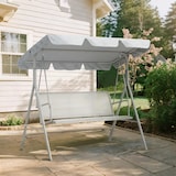 thumbnail of Columpio Balancín Jardín de 3 Plazas con Toldo Ajustable Respaldo Transpirable y Marco de Metal para Terraza Balcón Exterior 171x108x154 cm