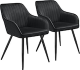 thumbnail of tectake Stuhl Marilyn, Samtoptik, gesteppt - 2er Set schwarz/schwarz