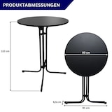 thumbnail of CHEFGASTRO Stehtisch mit Hussen klappbar Rund Rund HxØ 110x80cm Bistrotisch Stahl MDF-Platte mit Edelstahlbeschichtung Schwarz wetterfest Gartentisch