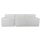 thumbnail of Oviala Sofá esquinero de 4 plazas en tejido de rizo con chaise longue crudo
