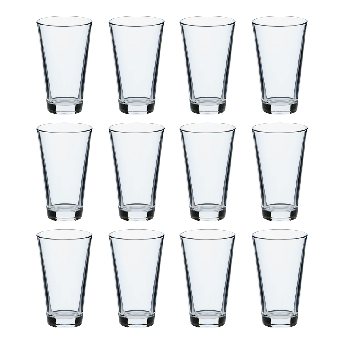 12 x Longdrinkglas, Trinkglas, Glas, transparent, 33cl, Ø 8cm, Höhe:13.2cm