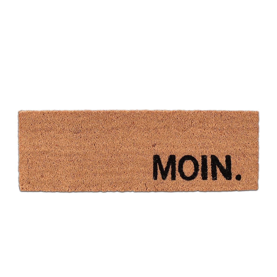 Relaxdays Fußmatte Kokos Moin, 25x75 cm, Schmutzfangmatte, wetterfest & rutschfest, Fußabtreter innen & außen, natur