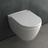 thumbnail of Alpenberger Spülrandloses Hänge WC | Wand WC mit Nanobeschichtung | Tiefspül WC Randlos WC Sitz Absenkautomatik | Keramik Kloschüssel pass. zu Geberit