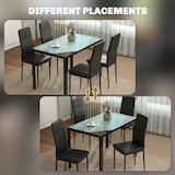 thumbnail of Conjunto de comedor de mesa y 4 sillas 5 piezas juego de muebles de cocina mesa rectangular de vidrio templado y sillas tapizadas en PU negro