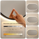 thumbnail of Mirlux Badkamerspiegel met LED Verlichting & Verwarming – Wandspiegel Ovaal – Anti Condens Douchespiegel - Zwart - 90x60CM