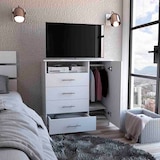 thumbnail of Cômoda Peru com quatro gavetas em melamina com trilhos metálicos