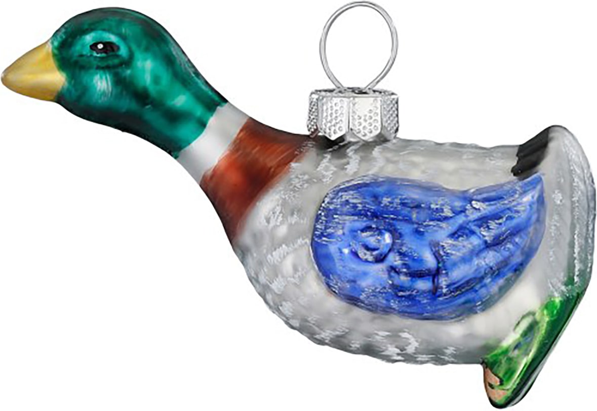 Christbaumschmuck Glas 7,5cm Ente Figur Handbemalt Weihnachtsbaum Anhänger Weihnachten Christbaumanhänger Weihnachtsbaumschmuck Vögel Tiere Erpel Bunt