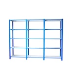 thumbnail of Módulo de 3 estantes Officlick com 5 prateleiras cada. Azul/branco 2100x2700x300 mm