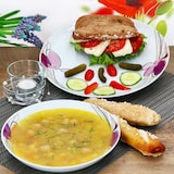 thumbnail of 12tlg Tafelservice Viola Porzellan 6 Personen Speiseteller Suppenteller Blumen