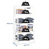 thumbnail of SimonRack Scaffale metallico con viti 1800x800x300 mm, 5 ripiani, punto di flessione 75 kg, Bianco - Advantage
