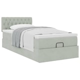 thumbnail of vidaXL Ottoman-Bett mit Matratze Hellgrau 90x200 cm Samt
