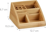 thumbnail of Relaxdays Schreibtisch Organizer Bambus, Stiftehalter Holz, Stiftebox Schreibtisch, Büro, HxBxT: 9 x 13 x 16 cm, natur