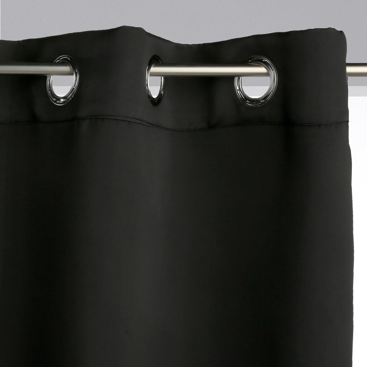 Lot de 2 Rideaux à  œillets Occultant Noir 140 x 260 cm