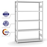 thumbnail of PROREGAL Fachbodenregal Stecksystem | Grundregal | HxBxT 200x130x40cm | 5 Ebenen | Fachlast 215 kg | Beidseitig nutzbar | Lichtgrau