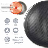 thumbnail of Ø28cm Kochtopf Edelstahl Wabenmuster Induktion Topf mit Glasdeckel Anti Haft Kratzfest Rostfrei