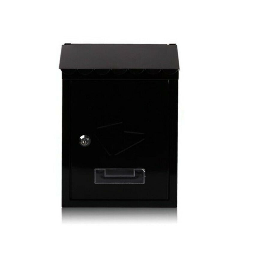 Buzon exterior negro de metal para paqueteria correo de pared kmt