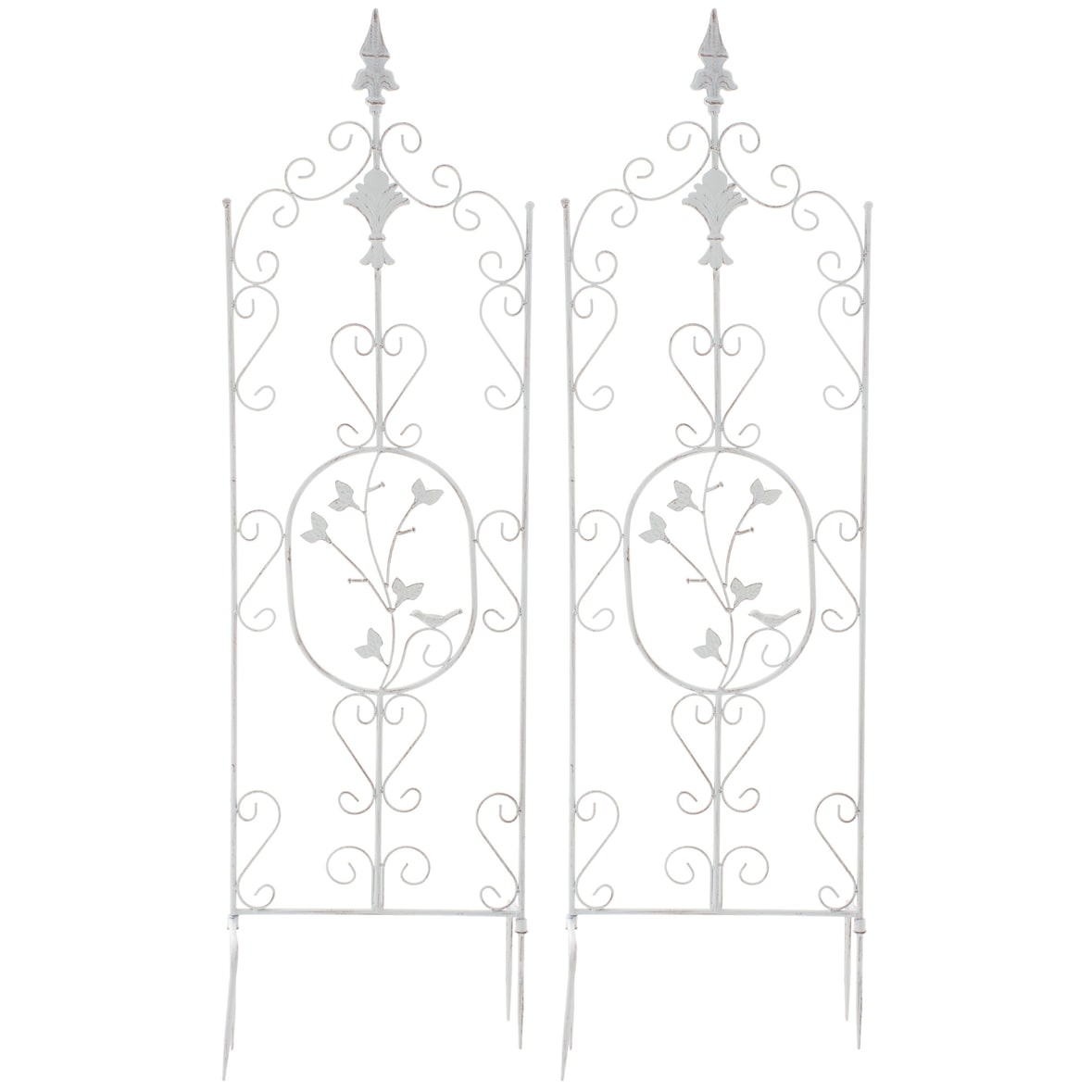 2er Set Rankgitter Burgus antik weiß
