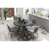 thumbnail of SIT Möbel Esstisch rund, 120 x 120 cm, 50 mm Platte Mango grau, Metallgestell antiksilbern, B 120 x T 120 x H 76 cm, 07107-71, Serie TABLES & CO