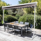 thumbnail of Store double pente avec coffre 3 x 4 m en aluminium taupe