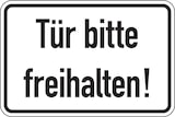 thumbnail of Türschild, Tür bitte freihalten!, 100 x 150, Folie - 150x100 mm Folie selbstklebend