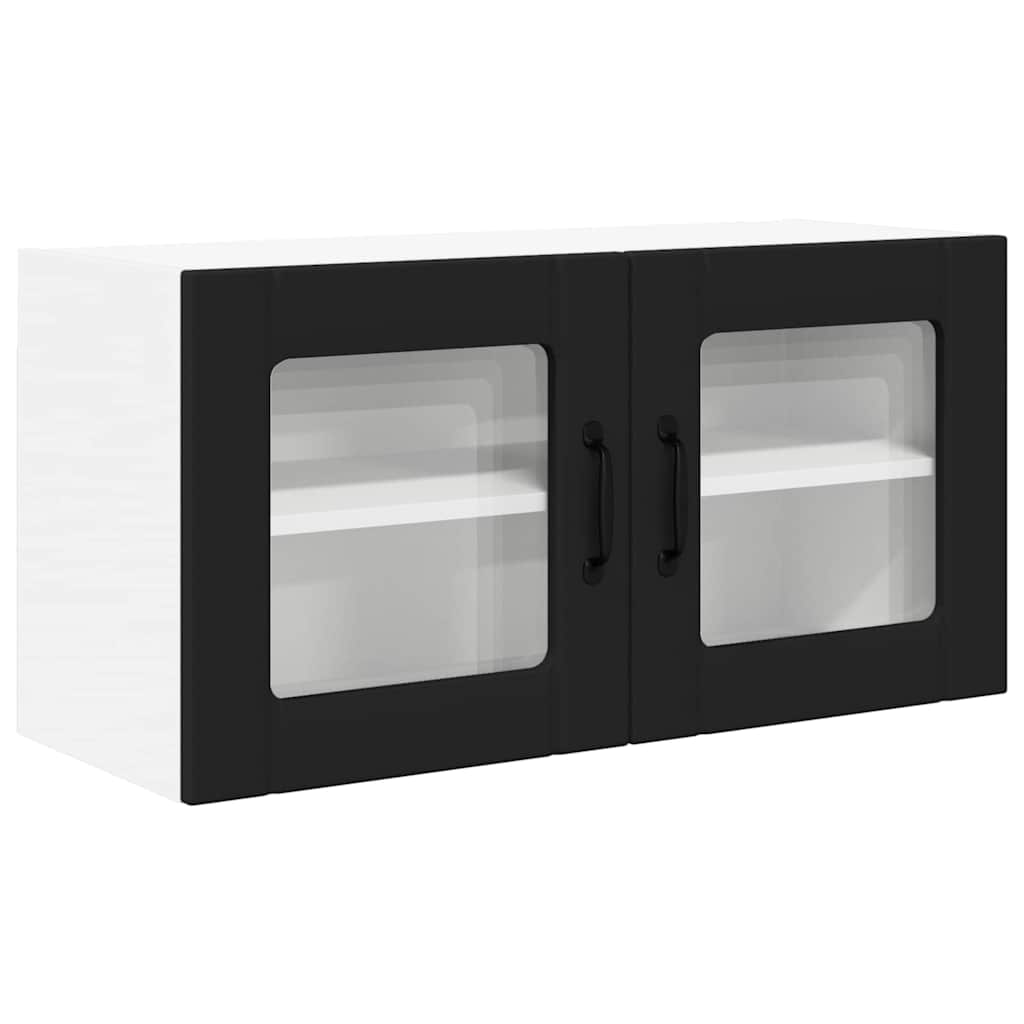 vidaXL Küchenwandschrank mit Tür Schwarz 80 x 31 x 40 cm Holzwerkstoff