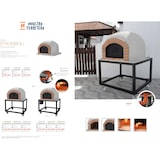 thumbnail of MF - Holzbackofen für den Außenbereich Modell STROMBOLI (Bordeaux - 100 x 100 x 157 cm) – Isoliert mit Kork und 3 Keramikmatten
