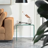 thumbnail of COSTWAY Beistelltisch aus Glas, Nachttische, U-förmig, Tisch aus transparentem Glas, quadratisch, Wohnzimmertisch