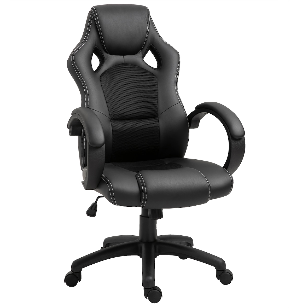 HOMCOM Cadeira de Escritório Ergonómica com Altura Ajustável 71x61x108-118cm Preto