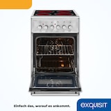 thumbnail of Exquisit Elektro-Standherd ECM 5-4.1 Inox | EEK: A | 46,6 l Garraum | Glaskeramik Kochfeld | Umluft