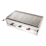 thumbnail of Romux® Grelhador Industrial a Gás com Pedra Vulcânica 100 cm de Bancada Grande Potência Calorífica 5800 W e Grelha Regulável em 3 Alturas | Butano