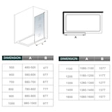 thumbnail of AICA Walkin Mampara Panel de ducha borde de serigrafía negra Vidrio Antical 8mm con Barra 140cm Perfil Negro Mate (118-120)x200cm